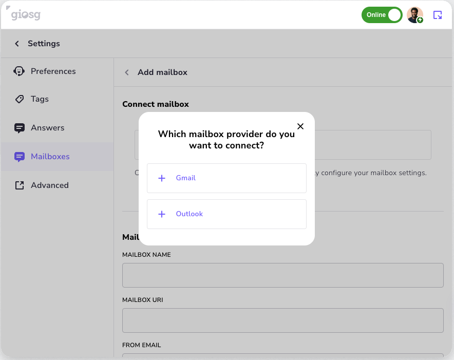 Choose Gmail or Outlook