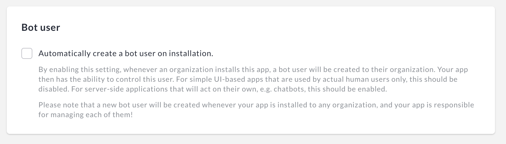 App bot user
